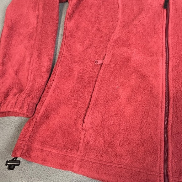 Columbia Fleece Jacket Womens Large Red Full Zip Soft Warm Outdoor Hiking - Picture 7 of 12